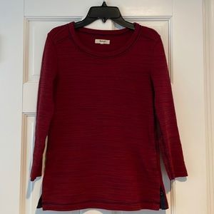 MADEWELL Waffle knit Maroon Pullover